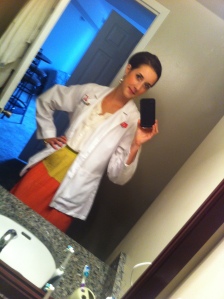 Add on the white coat, and I'm good to go! ;)